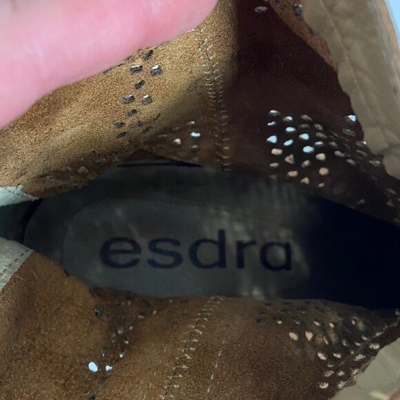Esdra Leather Cut Out Heeled Ankle Booties Size 39 or US Size 10 Brazili Boho - Picture 7 of 11